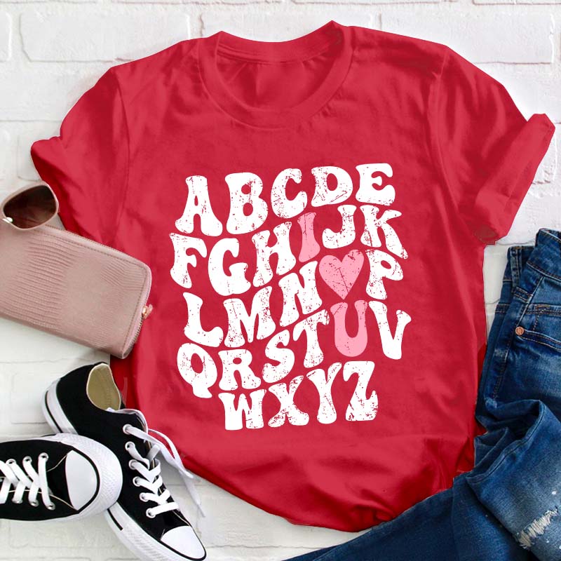Alphabet I Love You Teacher T-Shirt