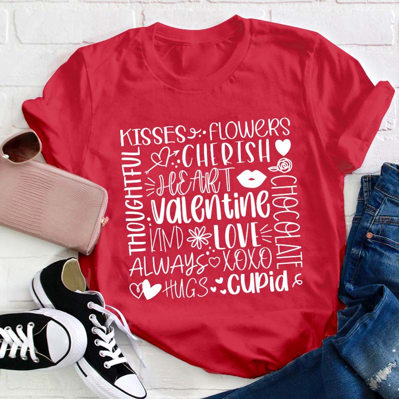 Valentine Love Teacher T-Shirt