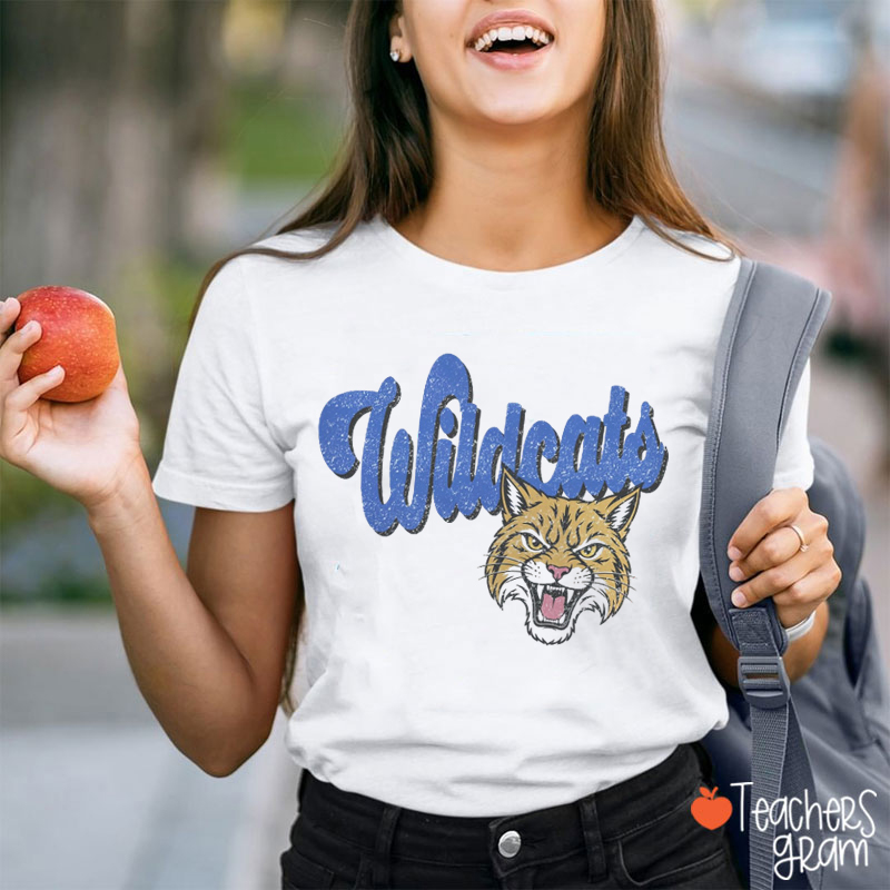 Personalized Mascot Name And Color Retro Script Mascot Teacher T-Shirt