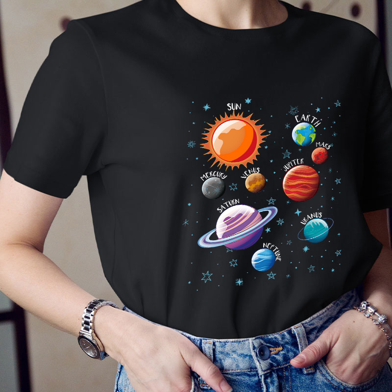 Planets Space Teacher T-Shirt