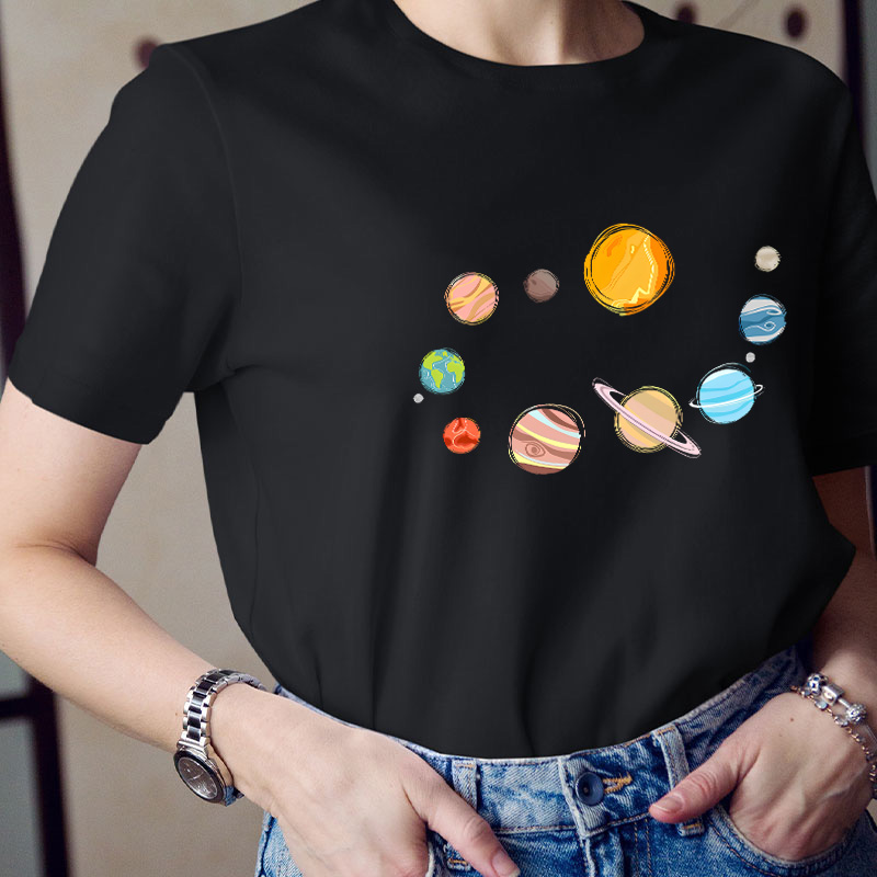 Planets in Solar System Teacher T-Shirt