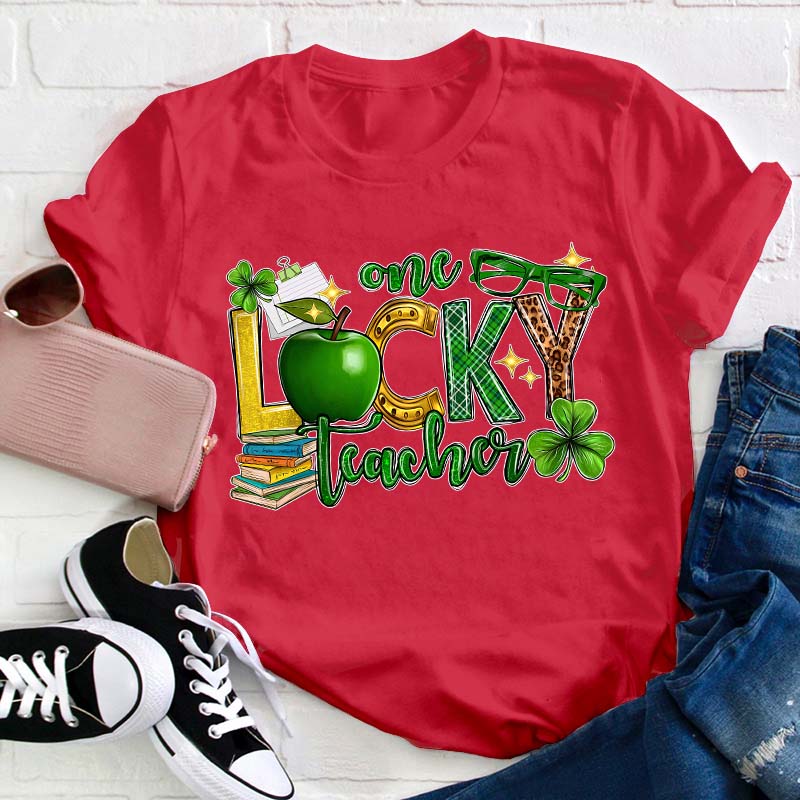 One Lucky Teacher Shamrock Teacher T-Shirt