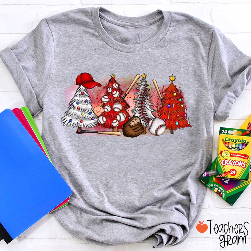 Softball Chritmas Tree Teacher T-Shirt