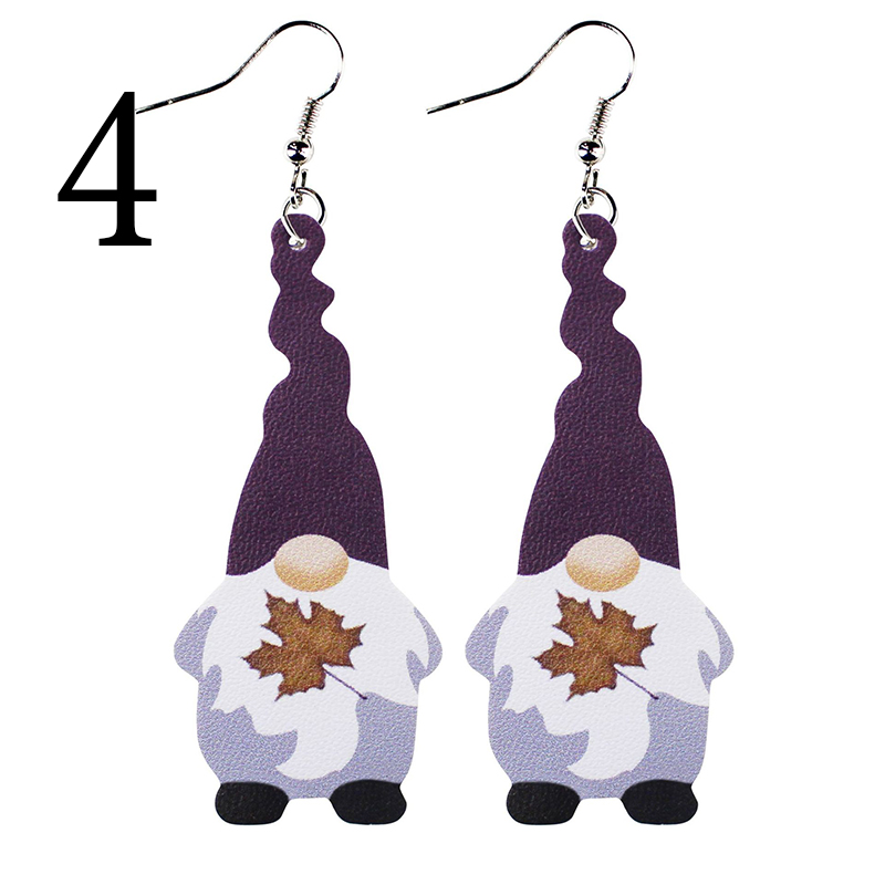 Halloween Thanksgiving Dwarf Leather Earrings