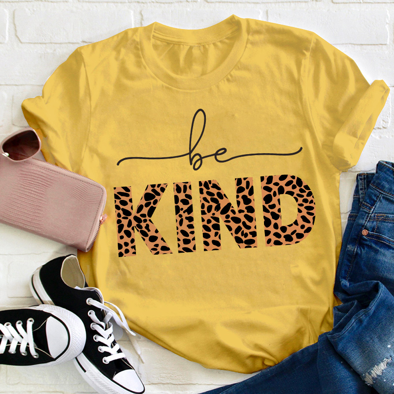 Leopard Be Kind Teacher T-Shirt