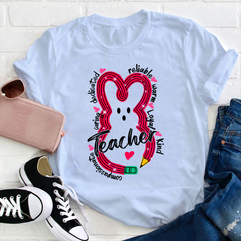 Bunny Pencil Teacher T-Shirt