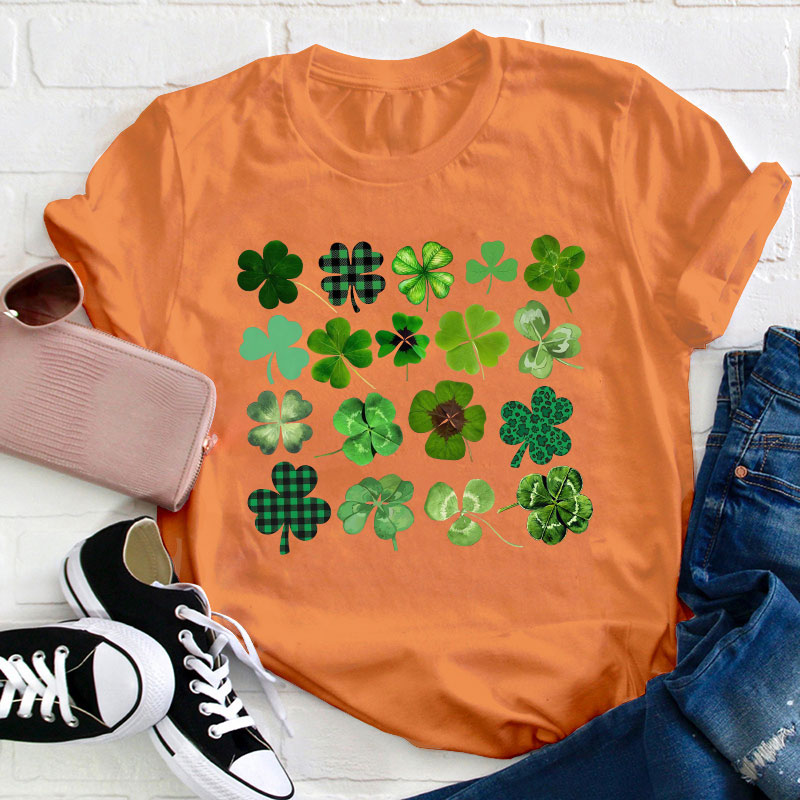 Different Kinds Of Lucky Clovers Teacher T-Shirt
