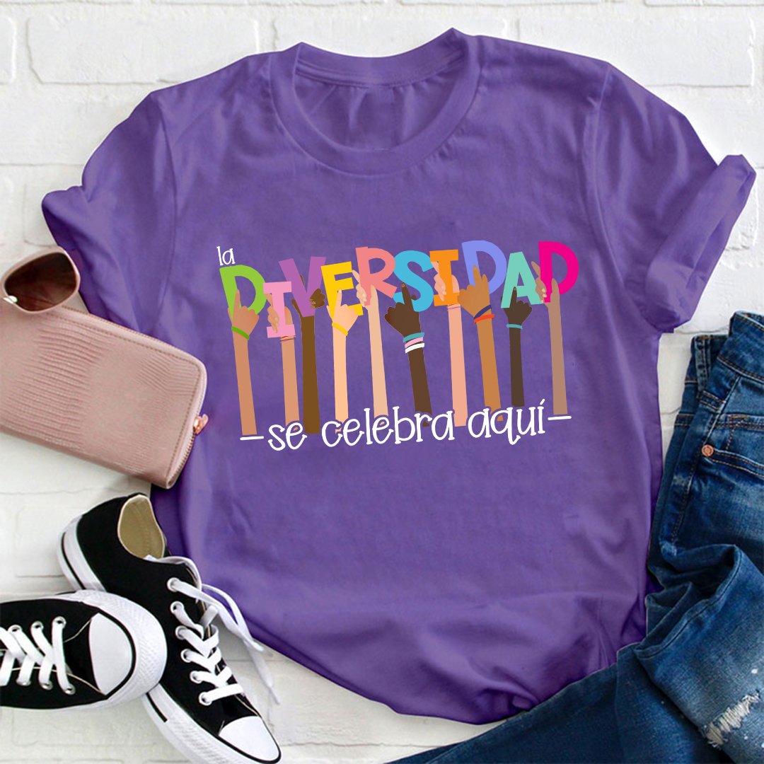 Celebrate Diversity Spanish Teacher T-Shirt
