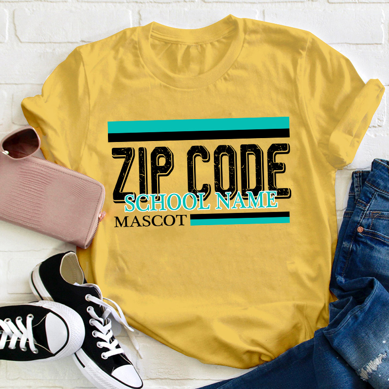 Personalized Zip Code School Teacher T-Shirt