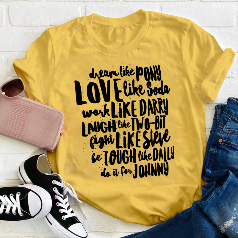 The Outsiders Character Names Teacher T-Shirt