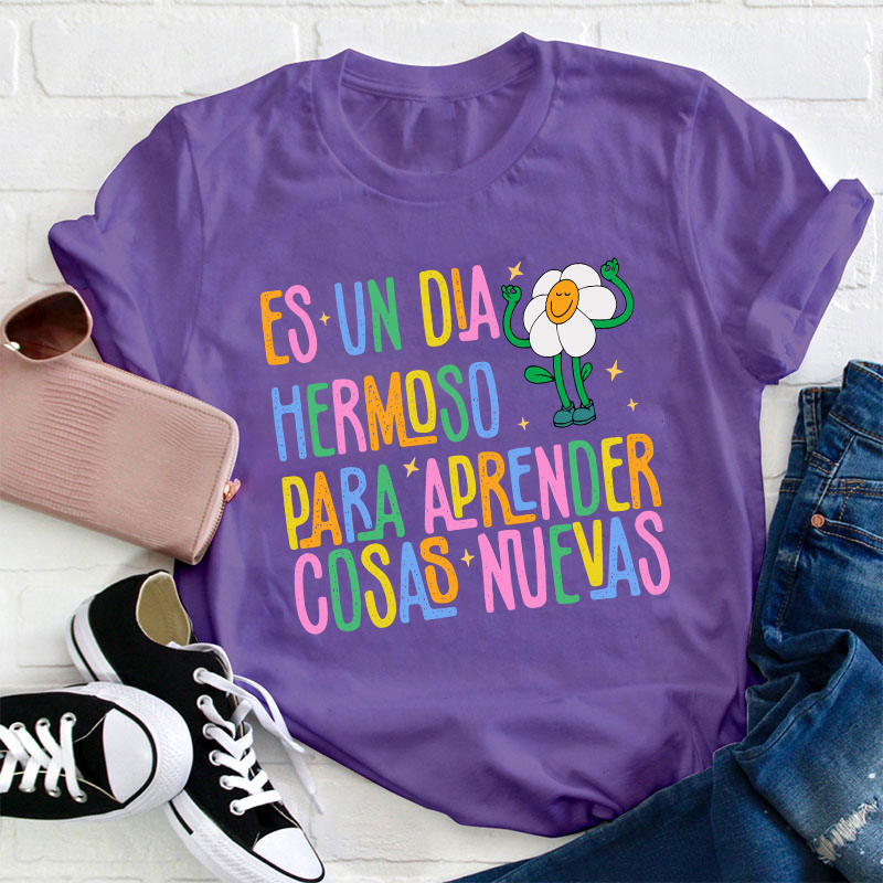 Es Un Dia Hermoso Para Aprender Cosas Nuevas Spanish Teacher T-Shirt