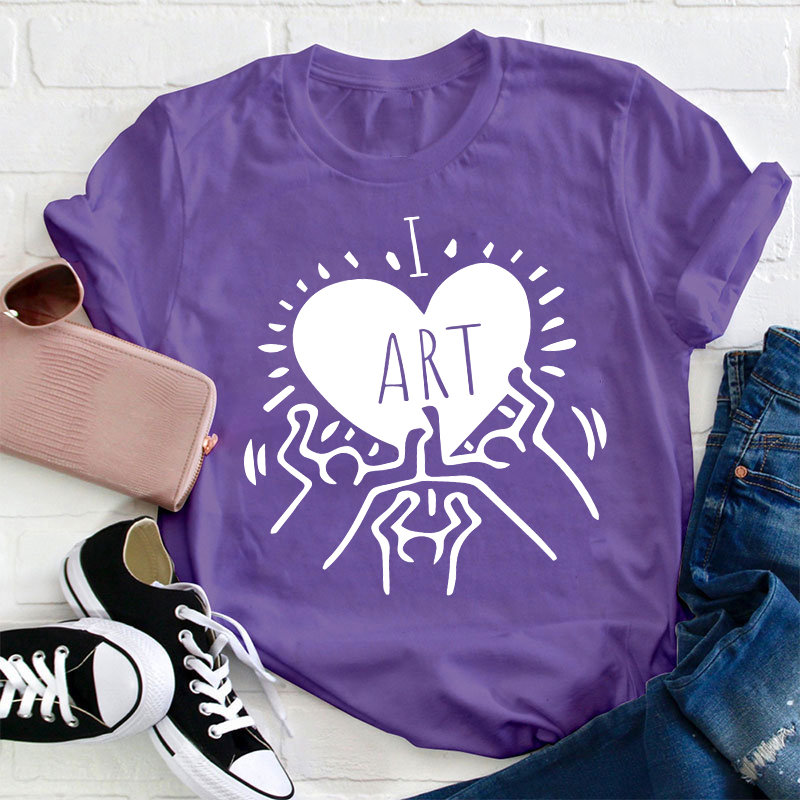 Art Heart I Love Art Teacher T-Shirt