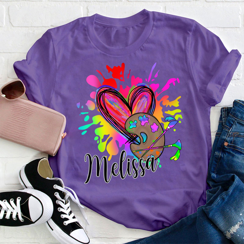 Personalized Colorful Art Teacher T-Shirt