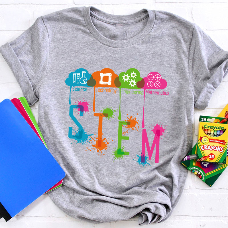 Color Splash Ink STEM Teacher T-Shirt
