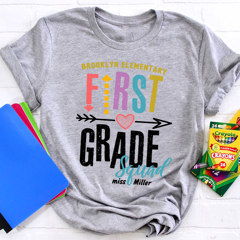 Personalized Name And Grade Team Teacher T-Shirt