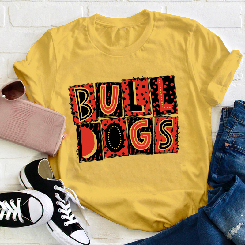 Personalized Color Graffiti Effect Mascot Teacher T-Shirt