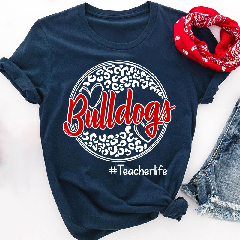 Personalized Leopard Custom School Spirit Teacher T-Shirt