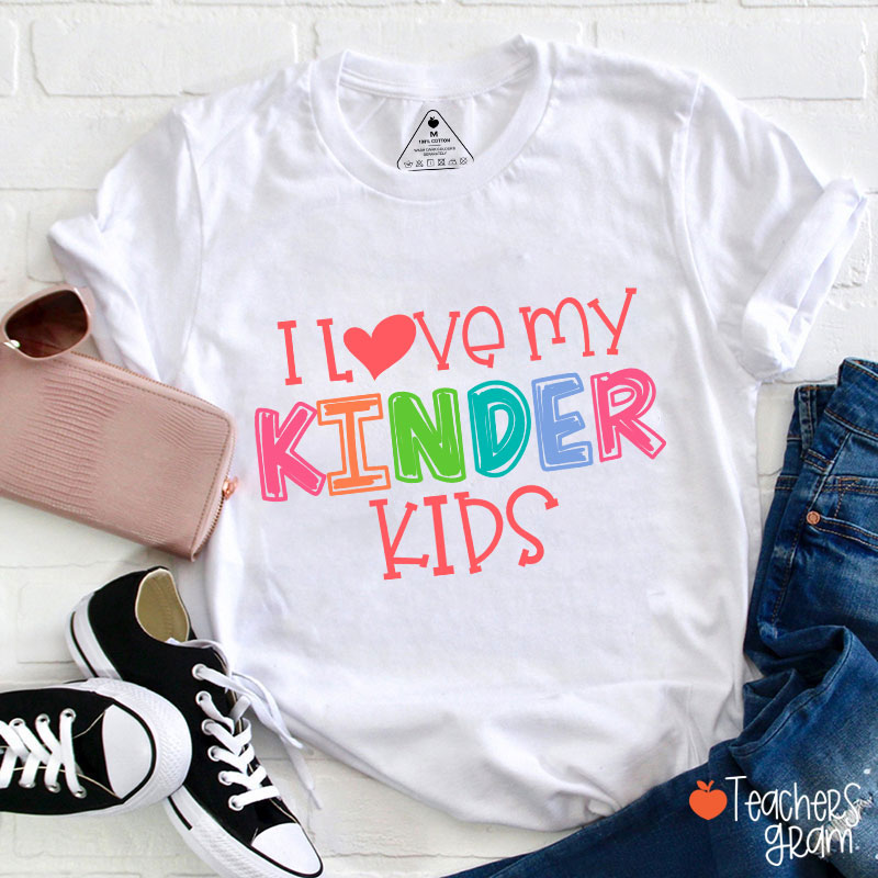 Personalized I Love My Little Kiddo Grade Teacher T-Shirt
