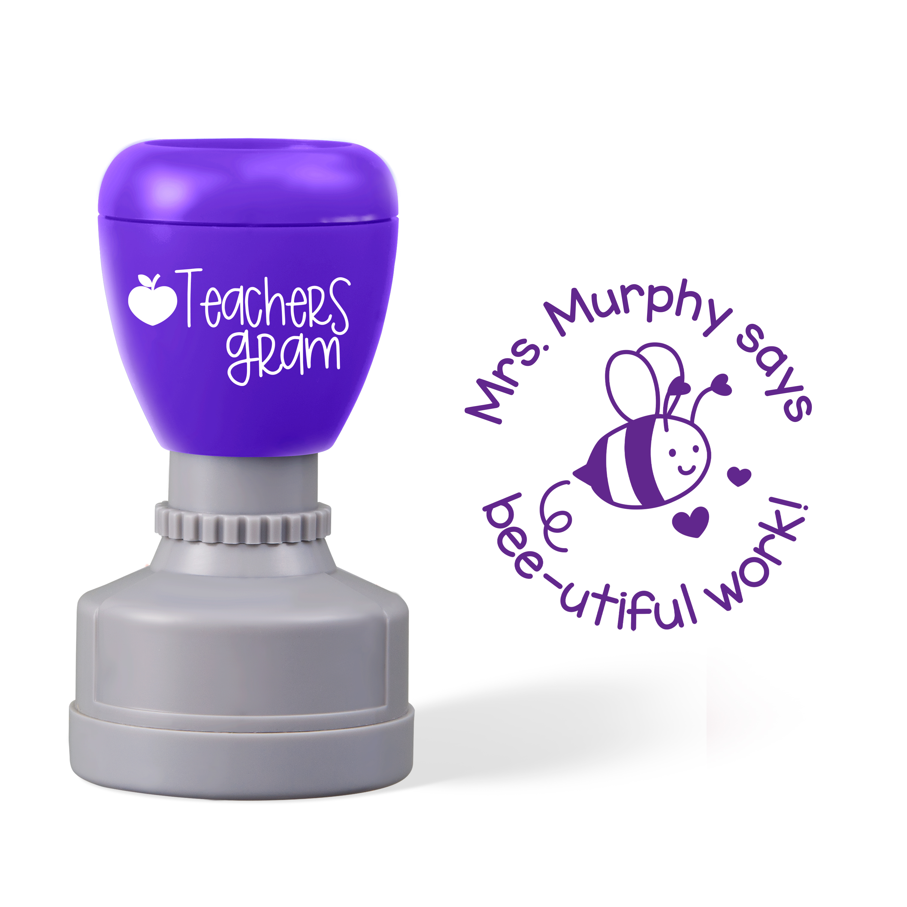 Personalized Funny Beeutiful Work Teacher Stamp