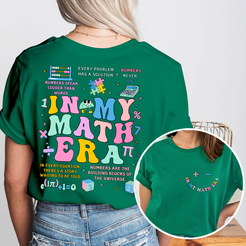 In My Math Era Cute Math Symbols Icon Teacher Two Sided T-Shirt