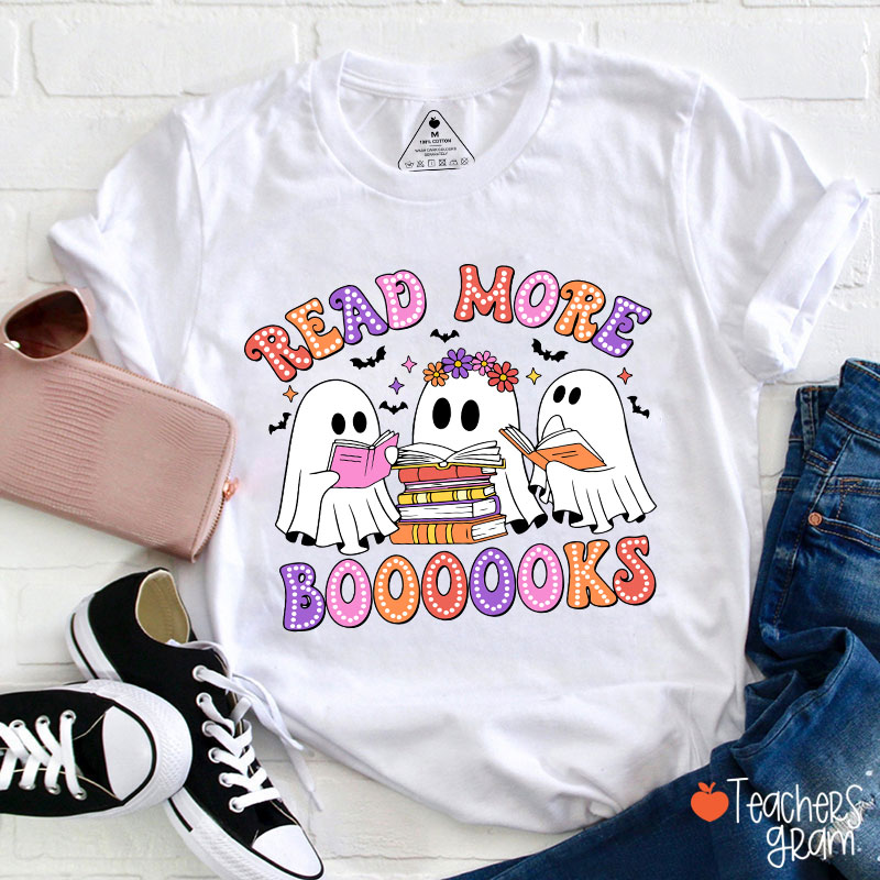 Read More Boooooks Ghost Halloween Teacher T-Shirt