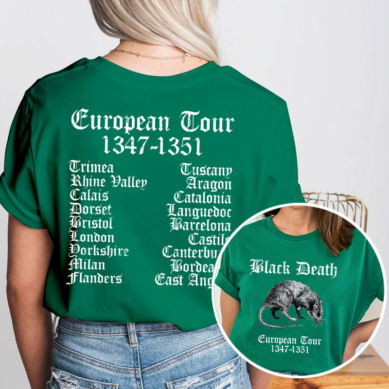 Black Death European Tour Teacher Two Sided T-Shirt