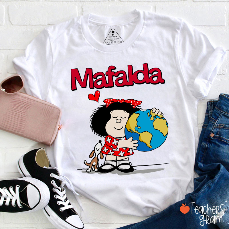 Mafalda Cute Cartoon Spanish Teacher T-Shirt