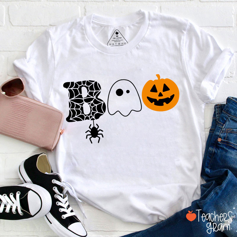 Boo Spider Pumpkin Ghost Teacher T-Shirt