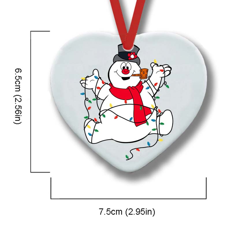 Frosty The Snowman Christmas Lights Teacher Ceramic Christmas Ornament