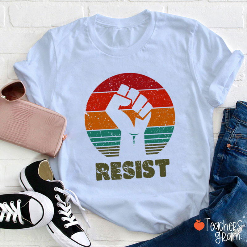Resist Retro Teacher T-Shirt
