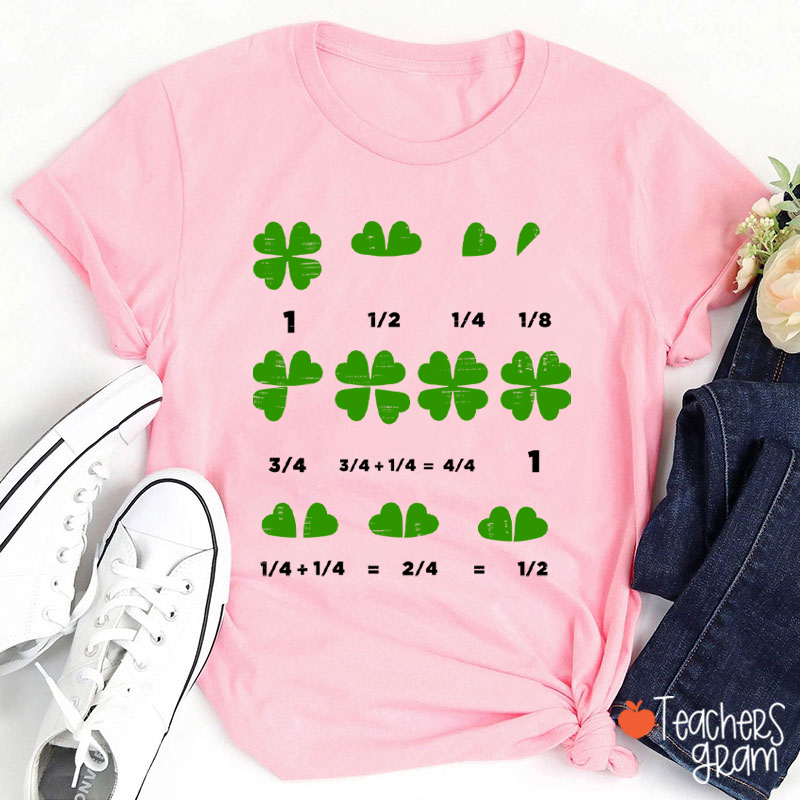 St Patricks Day Math Shamrock Teacher T-Shirt