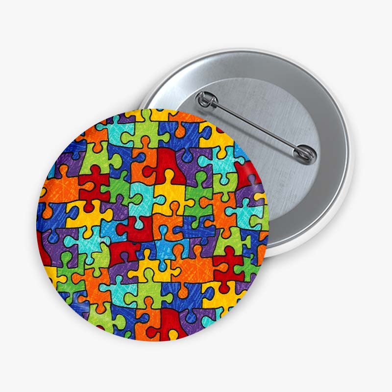 Color Puzzle Teacher Pinback Button
