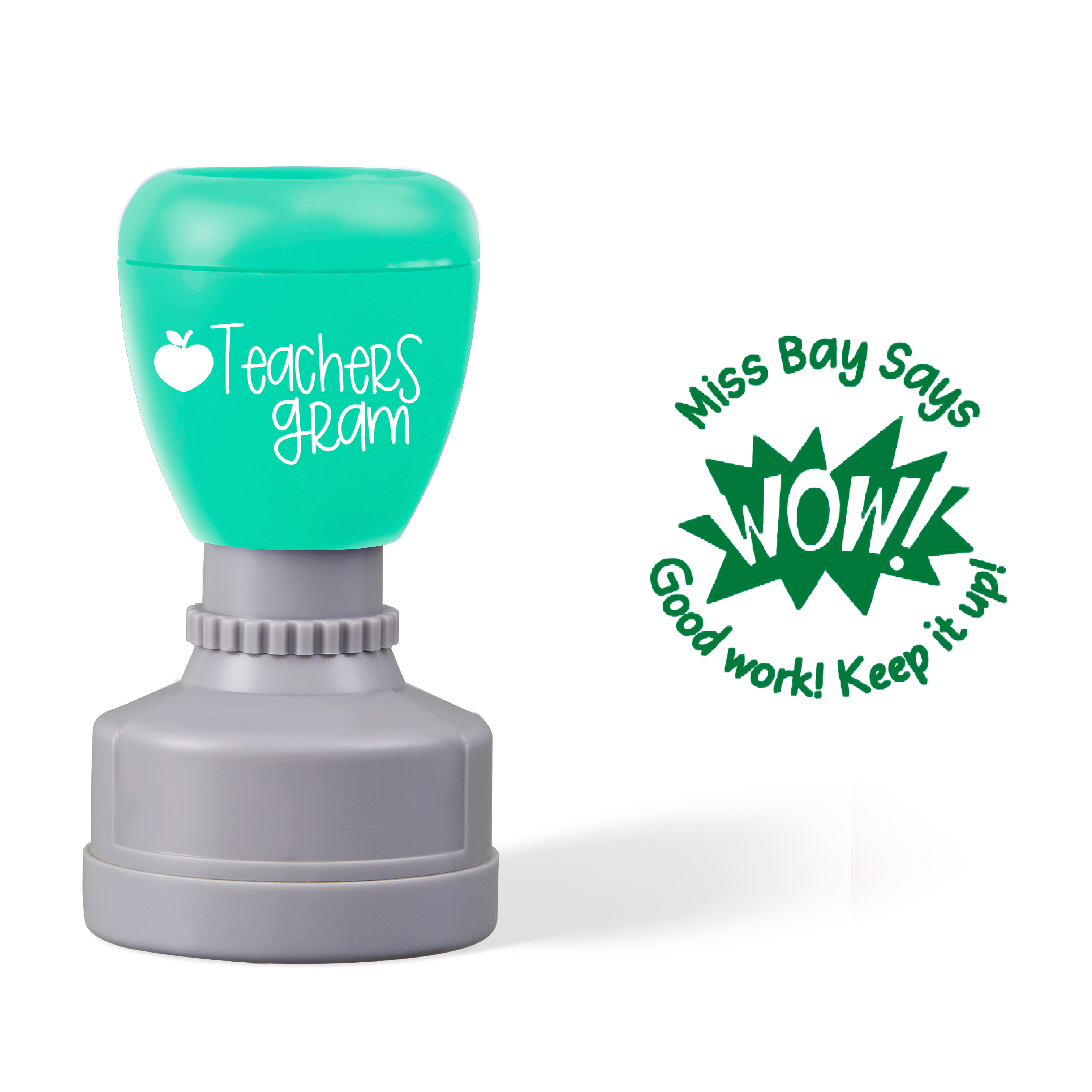 Personalized Name WOW Good Work Keep It Up Teacher Stamp