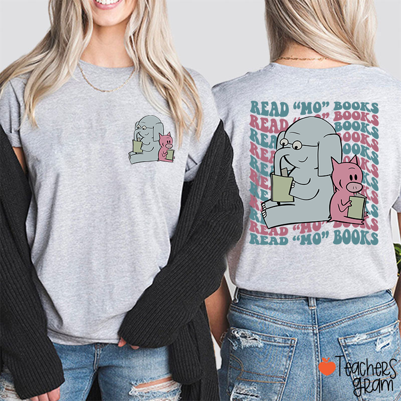 Read Mo Books Elephant Teacher Two Sided T-Shirt