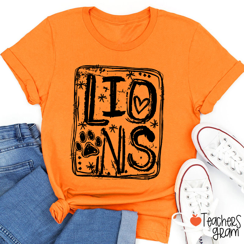 Personalized Mascot Graffiti Spirit Game Day Teacher T-Shirt