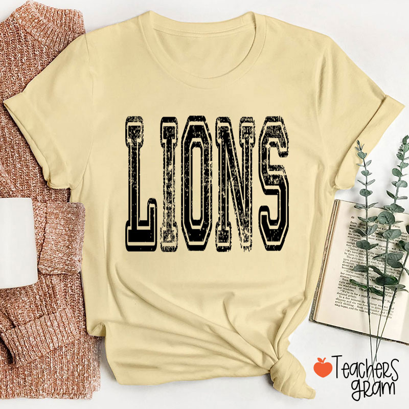 Personalized Mascot Washed And Distressed School Spirit Teacher T-Shirt