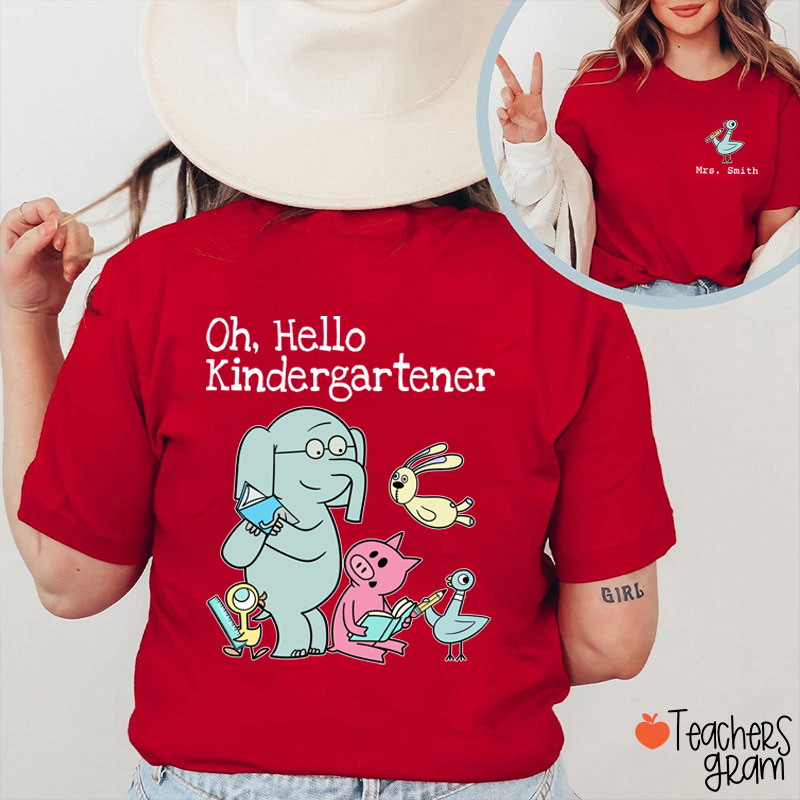 Personalized Grade And Name Oh Hello Bruh Teacher Two Sided T-Shirt