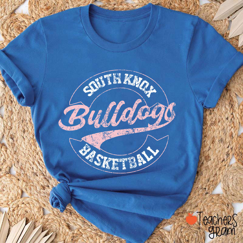 Personalized Mascot And School Name Distressed Retro School Spirit Teacher T-Shirt