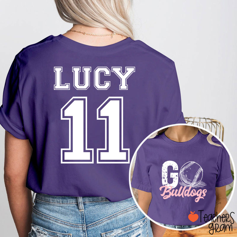 Personalized Mascot And Sport Go Game Day Teacher Two Sided T-Shirt