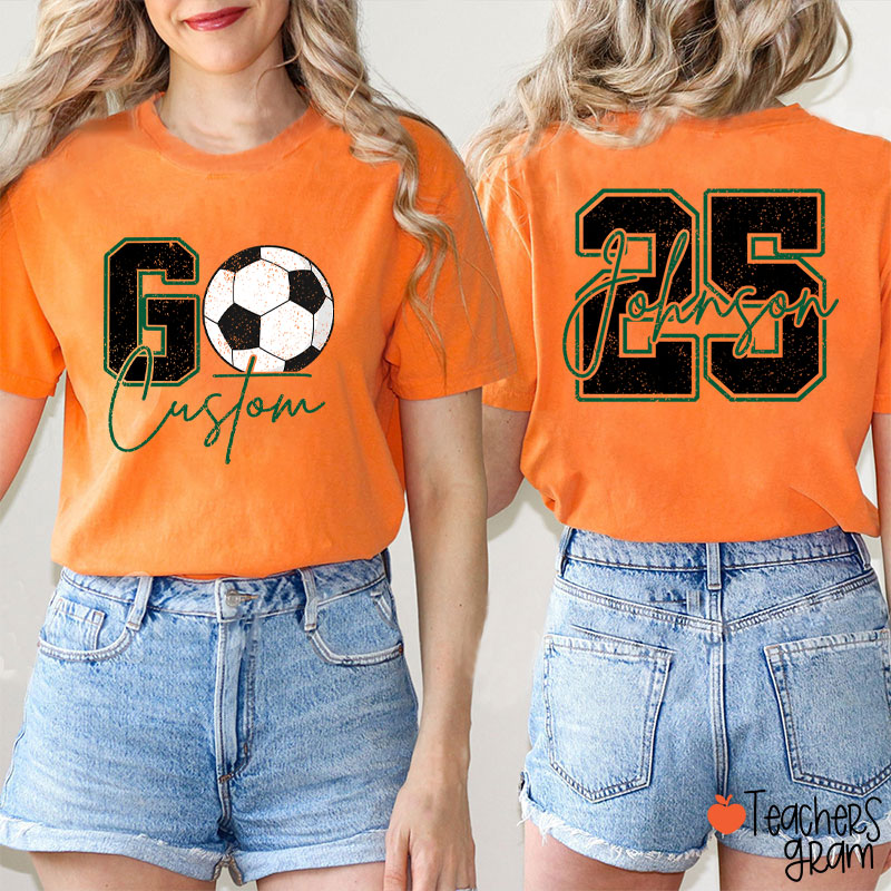Personalized Mascot And Sport Go School Spirit Teacher Two Sided T-Shirt