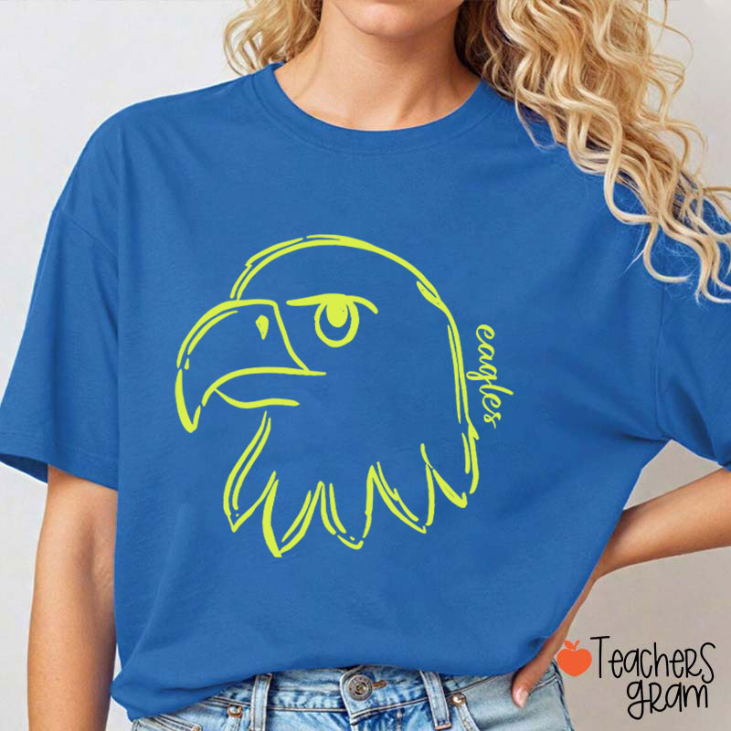 Personalized Mascot Cute Simple Line Drawing Teacher T-Shirt