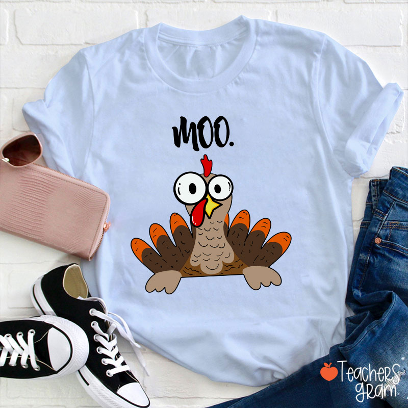 Rooster Crows Thanksgiving Teacher T-Shirt