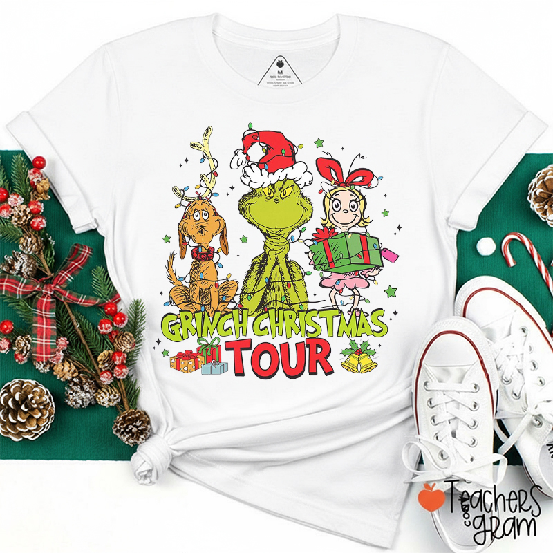 Green Guy Christmas Tour Teacher T-Shirt