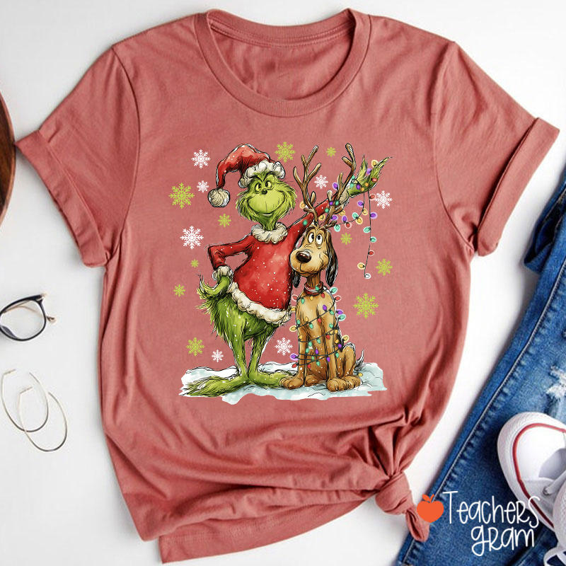Green Guy And Dog Teacher T-Shirt