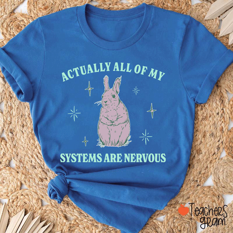 Actually All Of My Systems Are Nervous Teacher T-Shirt