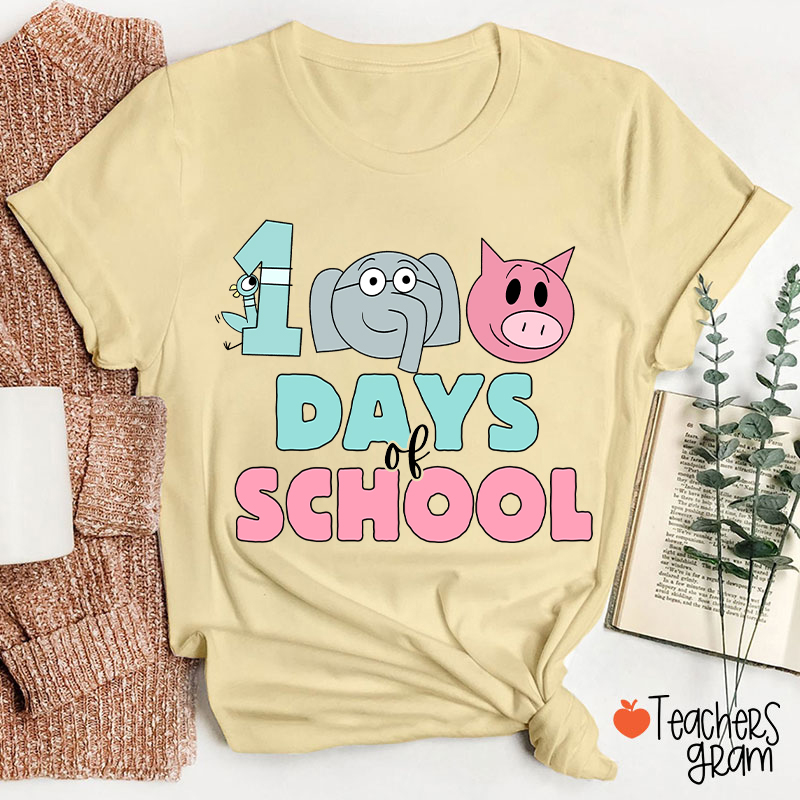 100 Days Of School Children's Books Teacher T-Shirt