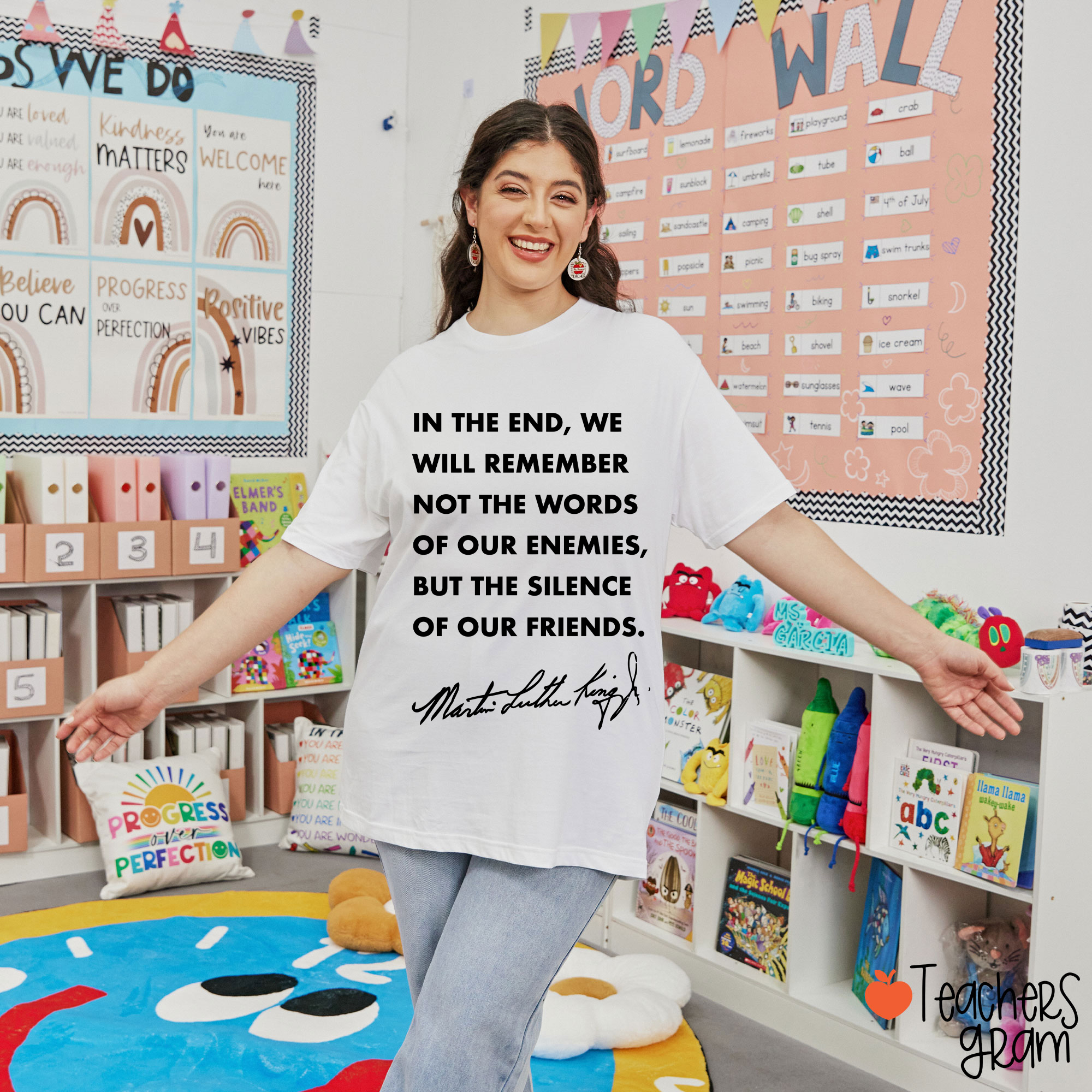 In The End We Will Remember The Silence Of Our Friends Teacher T-Shirt