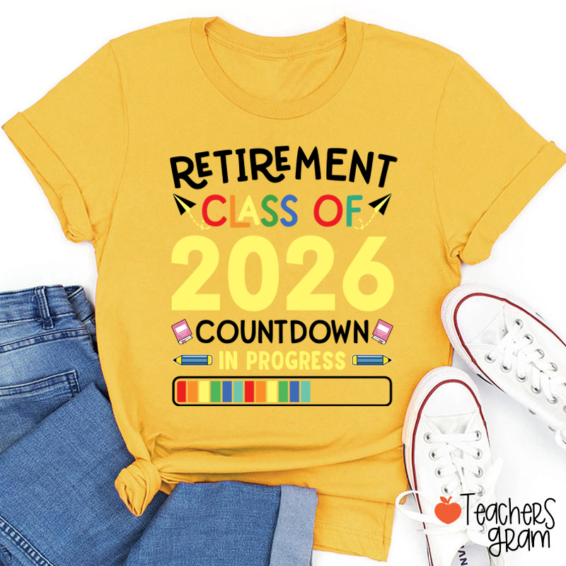 Personalized Countdown On Progress Retirement Teacher T-Shirt