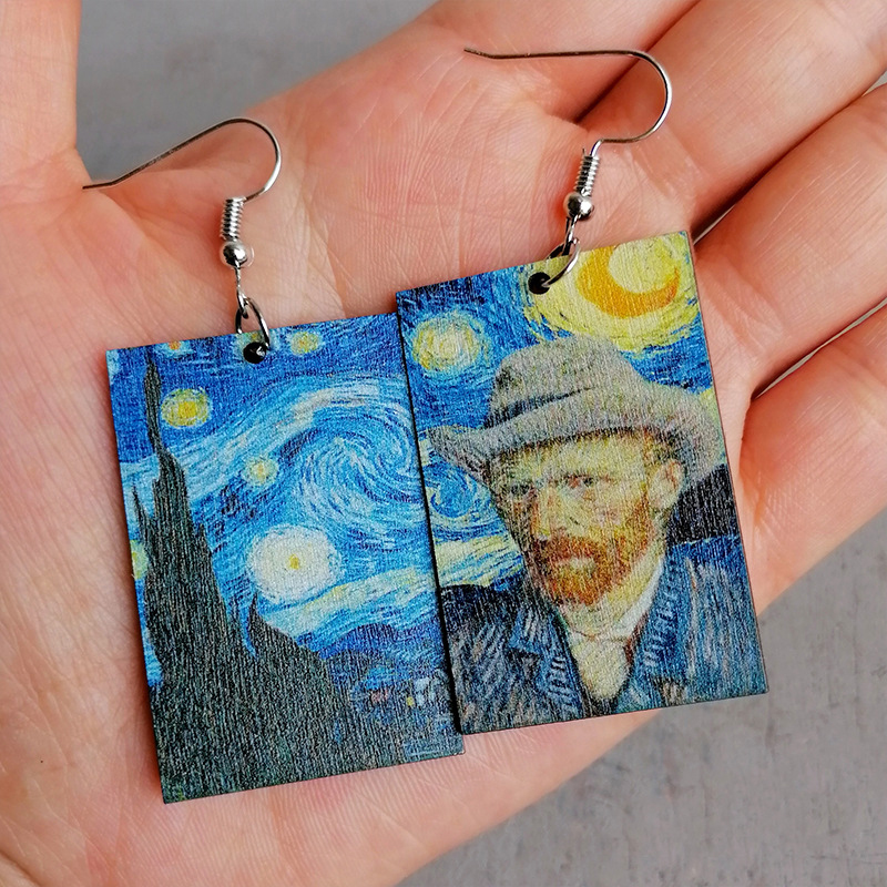Artist Oil Painting Teacher Wooden Earrings