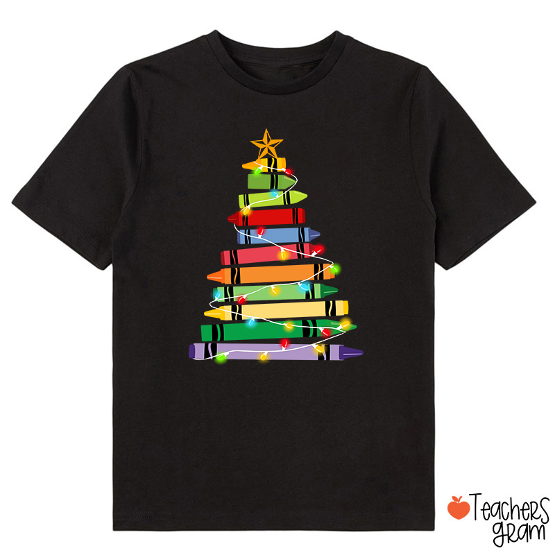 Crayons Tree Colored Lights Class T-Shirt